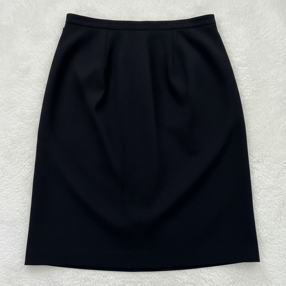 Lands' End Women's Black 100% Wool Knee Length Pencil Skirt - Size 12
 b87